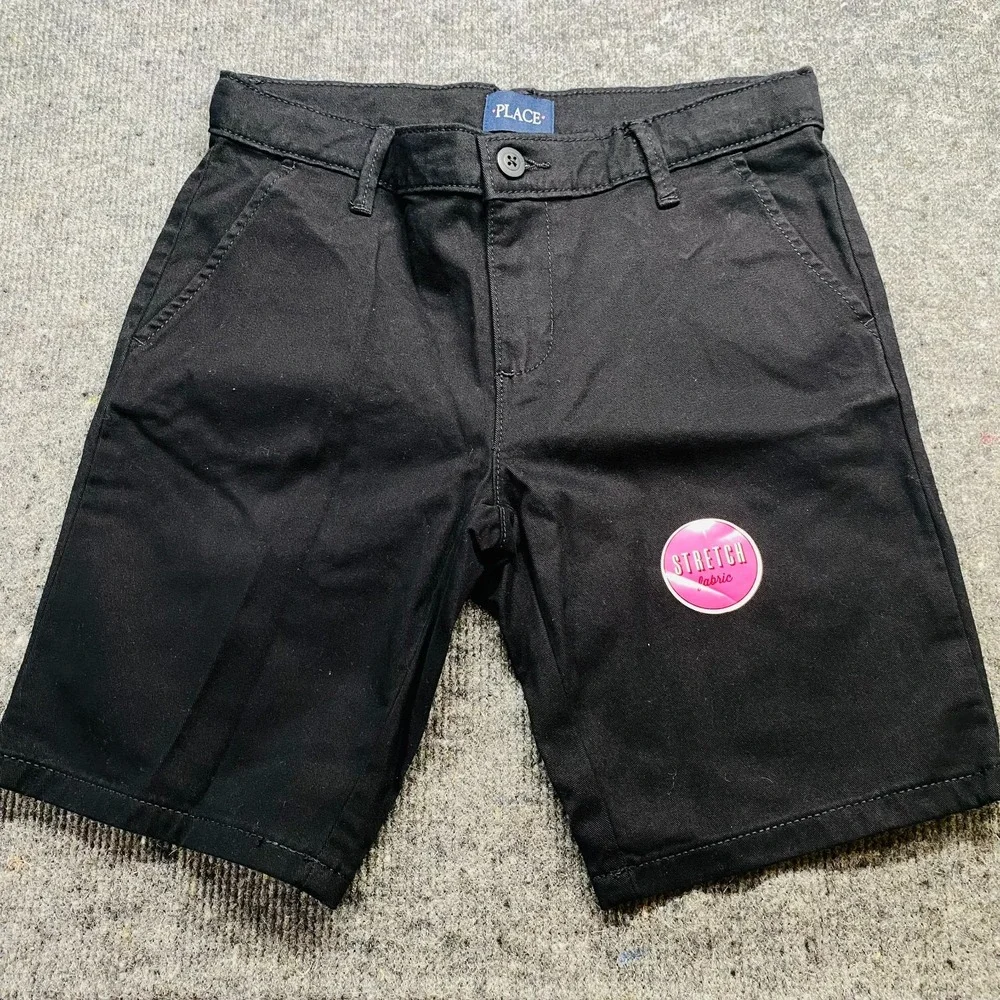 The Childrens Place Girls Uniform Chino Shorts Black 8 Plus Stretch Twill Woven
